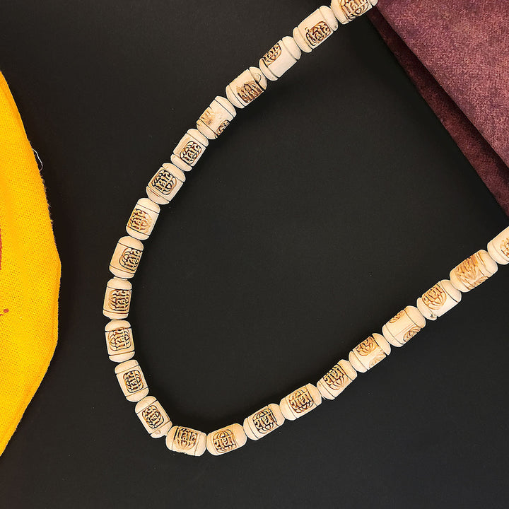 100% Pure Tulsi Wooden Mala with Engraved Radha Locket for Japa and Devotional Use. India’s Largest Brass Idols Brand - www.satvikstore.in