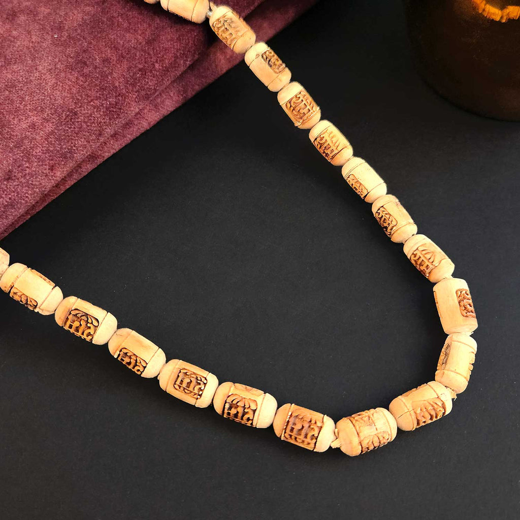 100% Pure Tulsi Wooden Mala with Shri Ram Engraved Wooden Locket for Japa and Devotion. India’s Largest Pooja Accessories Brand – www.satvikstore.in