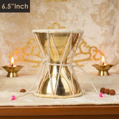 6.5 Inch Divine Brass Damru for Lord Shiva