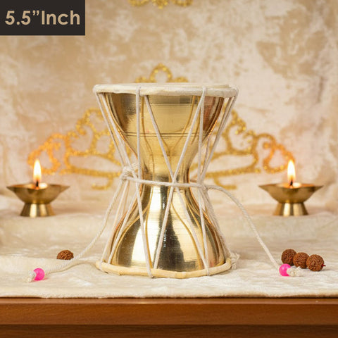 5.5 Inch Divine Brass Damru for Lord Shiva