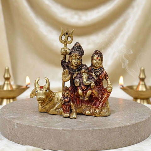 4.7 Inch Sampurna Shiv Parivaar with Nandi