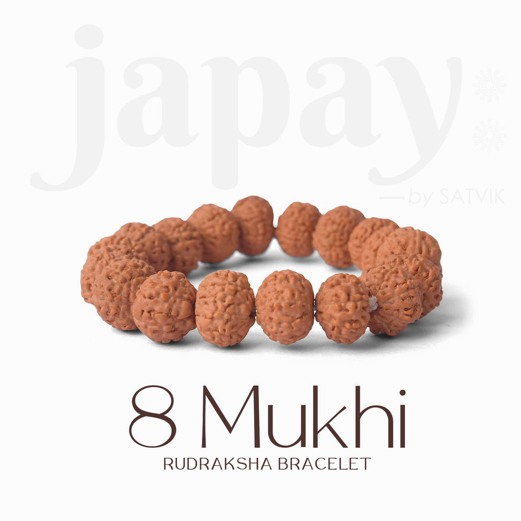 8 Mukhi Rudraksha Bracelet – Original Ganesha Beads for Wisdom, Clarity & Success. India’s Largest Pooja Accessories Brand - www.satvikstore.in 