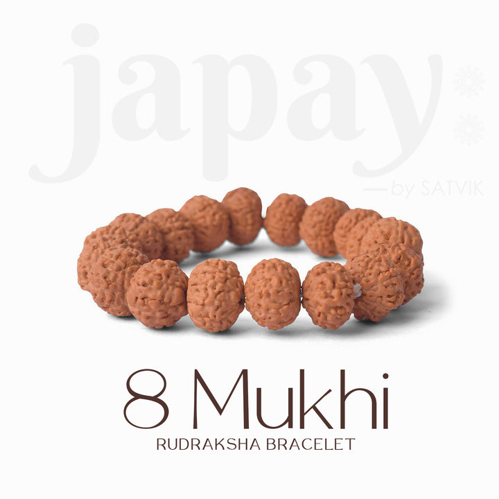 8 Mukhi Rudraksha Bracelet – Original Ganesha Beads for Wisdom, Clarity & Success. India’s Largest Pooja Accessories Brand - www.satvikstore.in 