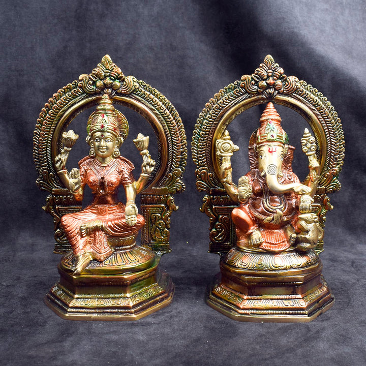 Beautiful handcrafted brass Lakshmi Ganesh idol for home temple and festive pooja. India’s Largest Brass Idols Brand - www.satvikstore.in