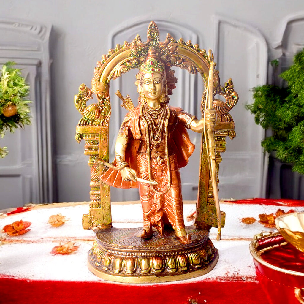 This Brass Ram Statue is a stunning symbol of strength, grace, and resilience. Expertly crafted from high-quality brass, the statue captures the powerful yet serene essence of the Ram, embodying both courage and elegance. Perfect for home temples, living spaces, or as a meaningful gift, this statue brings a sense of divine energy and positive vibes into any room.