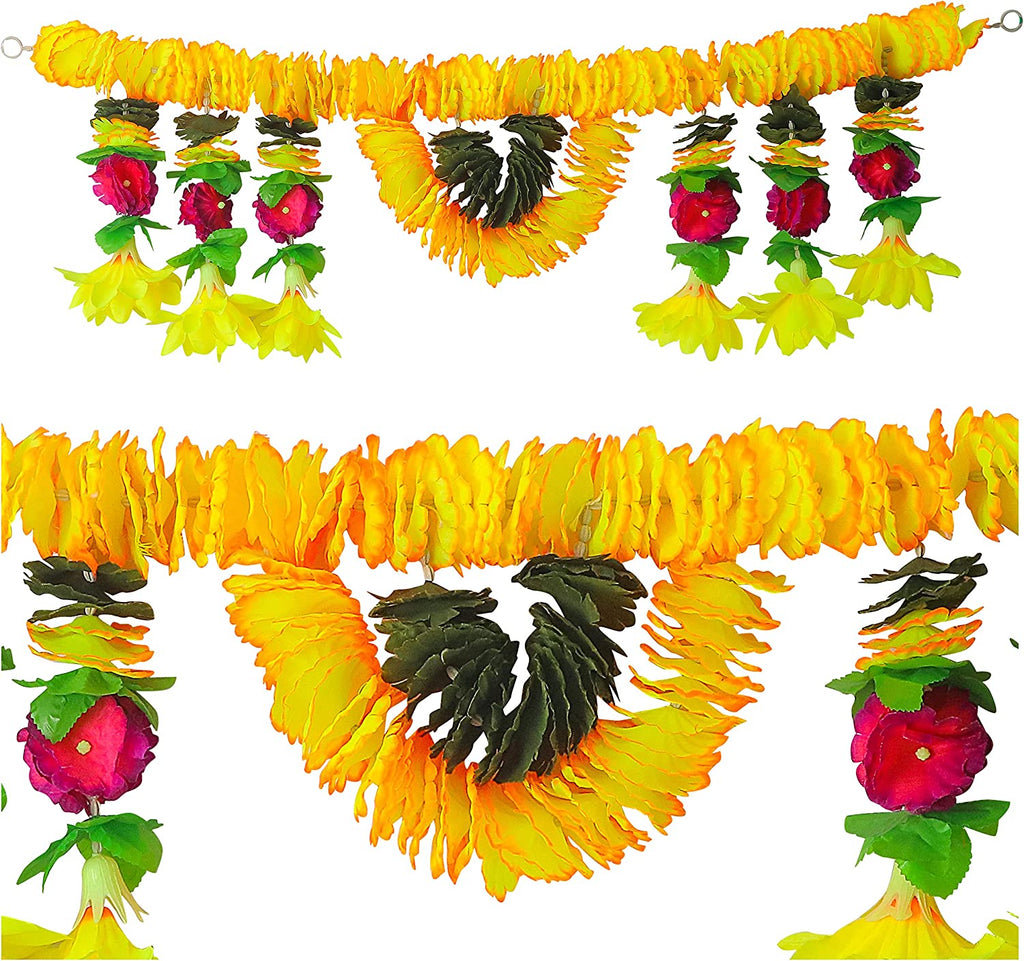 Artificial Flower Bandarwal for Door Decoration – Floral Toran Design-11 with vibrant artificial blooms and traditional motifs, perfect for festive home entrance and pooja decor.India’s Largest Pooja Accessories Brand – www.satvikstore.in