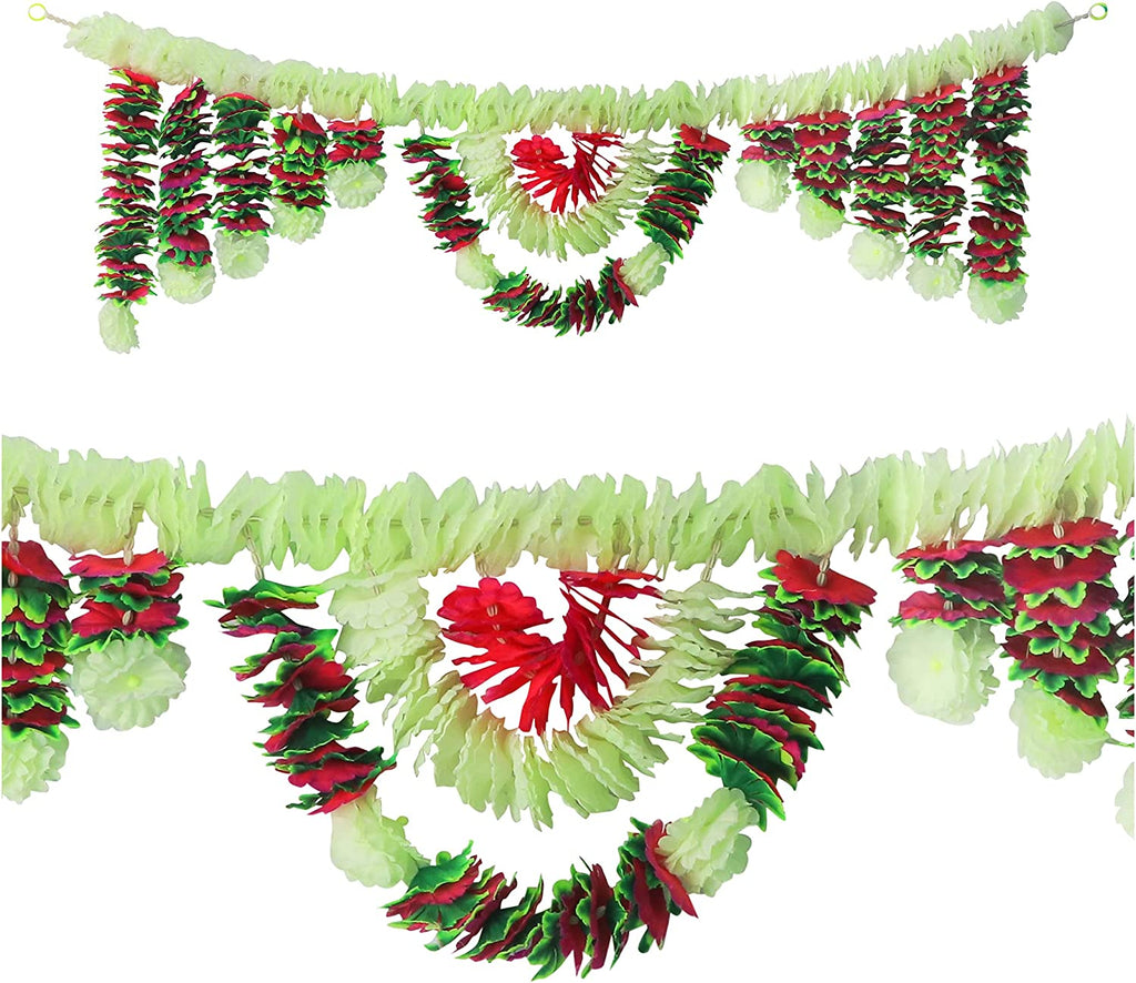 Artificial Flower Bandarwal for Door Decoration – Floral Toran Design-7 featuring vibrant artificial flowers and ethnic detailing, ideal for festive and traditional Indian home entrances India’s Largest Pooja Accessories Brand – www.satvikstore.in