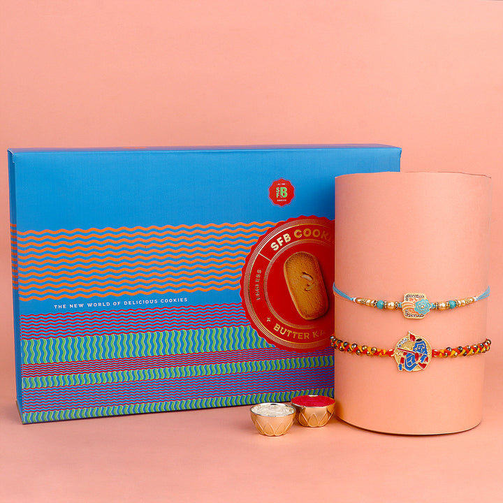 Beautiful Rakhi combo with delicious sweets gift set. India’s Largest Pooja Accessories Brand – www.satvikstore.in
