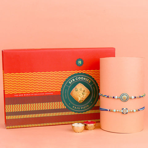 Beautiful designer Rakhi with cookies gift combo India’s Largest Pooja Accessories Brand – www.satvikstore.in
