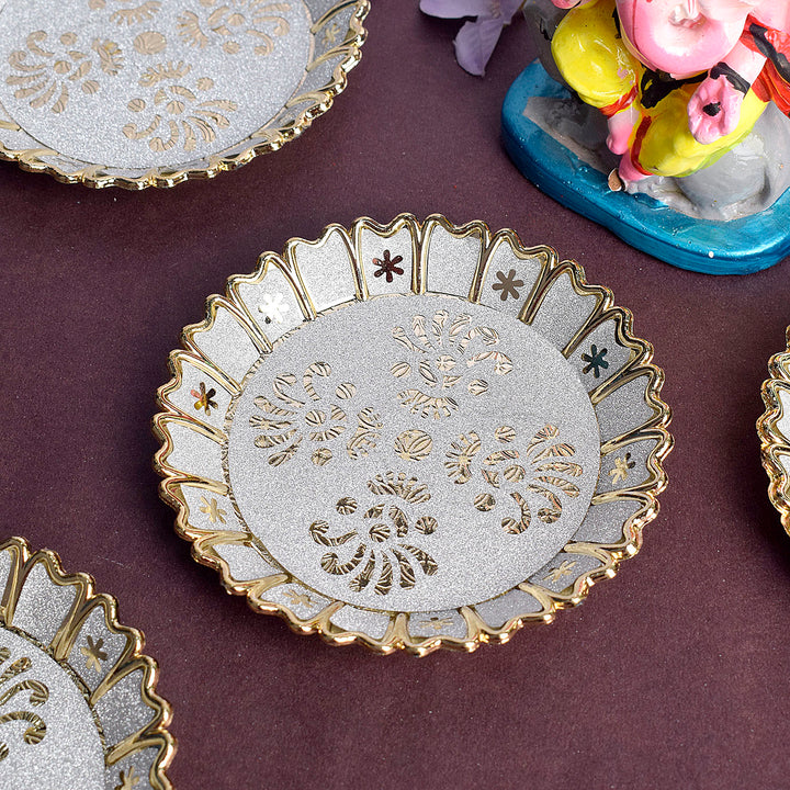 Bhog Plate (Pack of 4) is a set of durable, spiritual plates designed for offering prasad during pooja rituals, enhancing the sacredness of your worship space – India’s Largest Pooja Accessories Brand – www.satvikstore.in