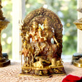 This beautifully crafted Brass Sampurna Shiv Parivaar Idol showcases the divine family of Lord Shiva, featuring Lord Shiva, Goddess Parvati, Lord Ganesha, and Lord Kartikeya. Expertly designed in fine brass, this idol symbolizes unity, love, and divine blessings, making it an ideal addition to any home or temple space. India's Largest Puja Accessories Brand - Satvik