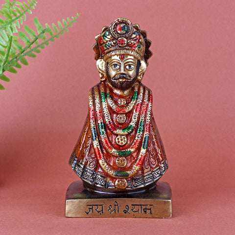 6.8 inch Brass Shree Khatu Shyam Ji Idol