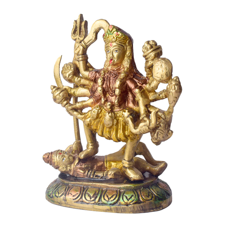 Embrace the divine power and energy of Kali Mata with this intricately handcrafted 6-inch Brass Kali Mata Idol. Known as the goddess of destruction, transformation, and liberation, Kali Mata represents the removal of negativity and the triumph of good over evil.
