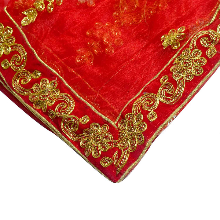 Increase your spiritual rituals with this beautiful Mata Ki Chunri, featuring intricate golden embroidery. Measuring 216 cm (85 inches) in length and 99 cm (39 inches) in height, this Chunri is ideal for Navratri, Durga Puja, temple decor, and sacred offerings. The vibrant fabric with golden motifs adds a divine charm to your religious ceremonies.

🛍️ Shop authentic Mata Ki Chunris, Devi Chunaris, and religious accessories at Satvik Store for all your pooja and festive needs. 🌸🙏