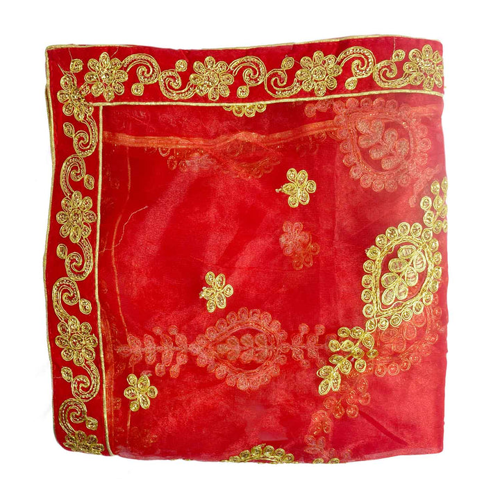 Increase your spiritual rituals with this beautiful Mata Ki Chunri, featuring intricate golden embroidery. Measuring 216 cm (85 inches) in length and 99 cm (39 inches) in height, this Chunri is ideal for Navratri, Durga Puja, temple decor, and sacred offerings. The vibrant fabric with golden motifs adds a divine charm to your religious ceremonies.

🛍️ Shop authentic Mata Ki Chunris, Devi Chunaris, and religious accessories at Satvik Store for all your pooja and festive needs. 🌸🙏