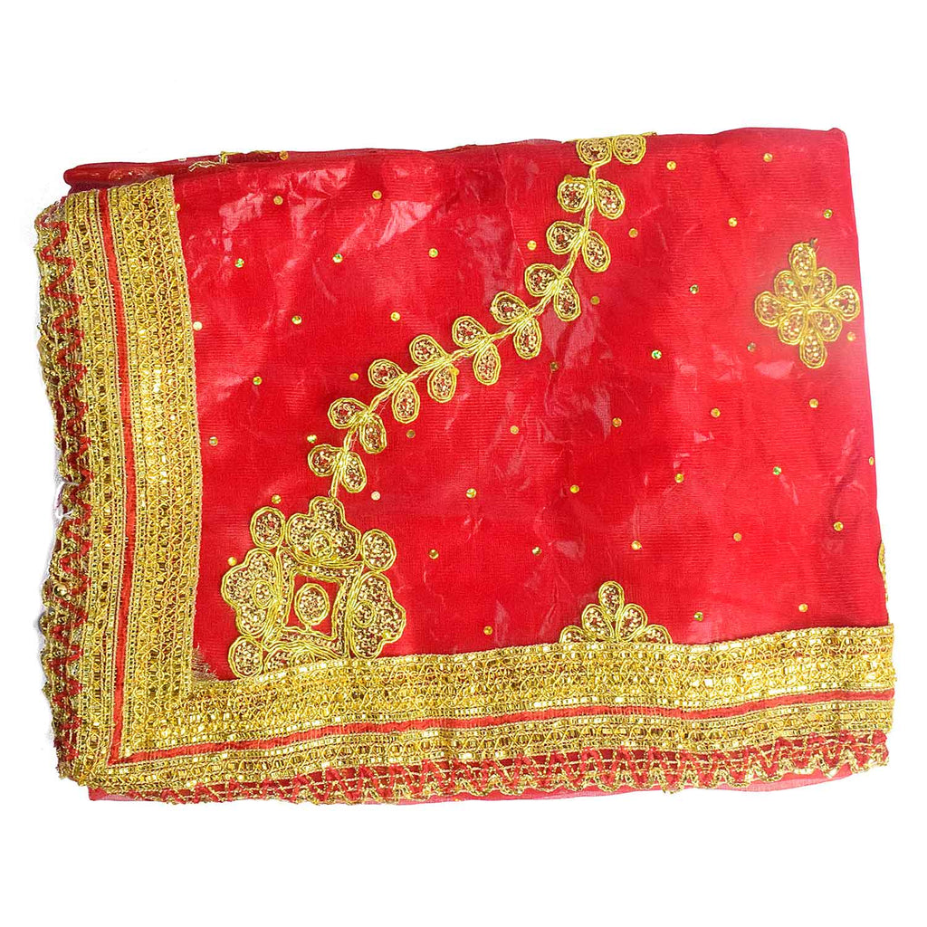 ✨ "Mata Ki Chunri with Golden Embroidery – Sacred Prayer Cloth for Puja" ✨

Enhance your spiritual rituals with this divine Mata Ki Chunri, adorned with golden floral embroidery and shimmering accents. Measuring 186 cm (73 inches) in length and 104 cm (41 inches) in height, this elegant Chunri is perfect for Devi puja, Navratri, Durga Puja, and temple decoration. Its intricate design symbolizes devotion and reverence, making it ideal for prayer offerings.

🛍️ Shop authentic religious accessories at Satvik 