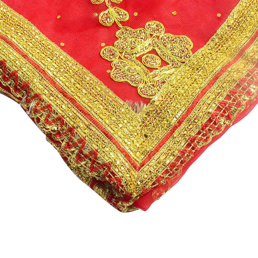 ✨ "Mata Ki Chunri with Golden Embroidery – Sacred Prayer Cloth for Puja" ✨

Enhance your spiritual rituals with this divine Mata Ki Chunri, adorned with golden floral embroidery and shimmering accents. Measuring 186 cm (73 inches) in length and 104 cm (41 inches) in height, this elegant Chunri is perfect for Devi puja, Navratri, Durga Puja, and temple decoration. Its intricate design symbolizes devotion and reverence, making it ideal for prayer offerings.

🛍️ Shop authentic religious accessories at Satvik 