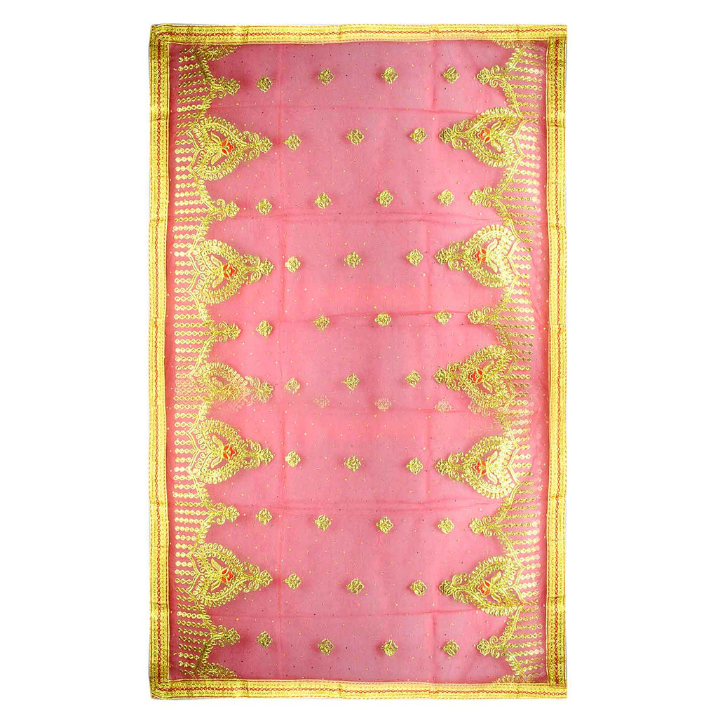 Enhance your puja ceremonies with this exquisite Pink Chunri featuring intricate golden embroidery. Measuring 188 cm (74 inches) in length and 108 cm (43 inches) in height, this elegant cloth is ideal for Devi puja, temple offerings, and altar decorations.

🛍️ Shop now at Satvik Store for authentic spiritual and religious products. 🌸🙏
