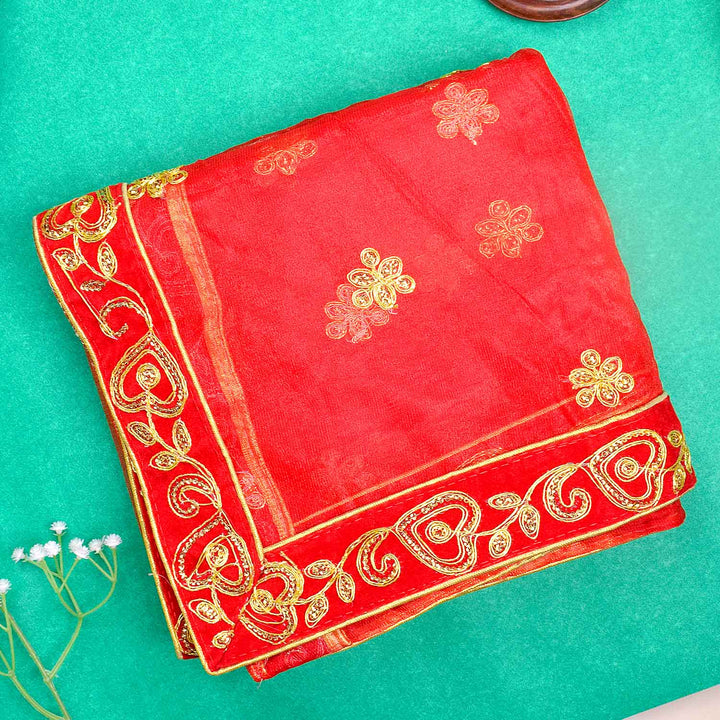 Elegant Mata Ki Chunri with Golden Floral Motifs – Perfect for Devi Puja and Festive Decor

Enhance your spiritual rituals with this beautiful Mata Ki Chunri, adorned with intricate golden floral motifs. Measuring 214 cm (84 inches) in length and 103 cm (40.5 inches) in height, this Chunri is made from premium-quality fabric with rich gold detailing. Ideal for Navratri, Durga Puja, temple offerings, and festive decor, it adds a divine touch to your prayers and celebrations.
Shop authentic Mata Ki Chnni