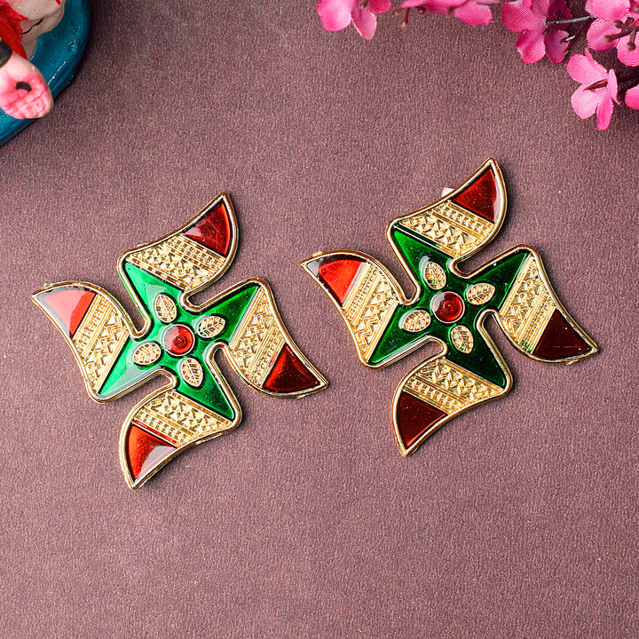 Decorative Swastik wall sticker ensemble featuring traditional motifs designed to bring harmony, positivity, and spiritual balance to your home or sacred space. India’s Largest Pooja Accessories Brand – www.satvikstore.in 