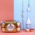 Designer Bhaiya Bhabhi Rakhi with Ferrero Rocher chocolates India’s Largest Pooja Accessories Brand – www.satvikstore.in
