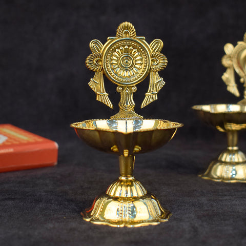 Elegant Designer Chakra Brass Diya