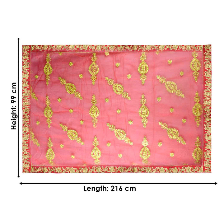 Increase your spiritual rituals with this beautiful Mata Ki Chunri, featuring intricate golden embroidery. Measuring 216 cm (85 inches) in length and 99 cm (39 inches) in height, this Chunri is ideal for Navratri, Durga Puja, temple decor, and sacred offerings. The vibrant fabric with golden motifs adds a divine charm to your religious ceremonies.

🛍️ Shop authentic Mata Ki Chunris, Devi Chunaris, and religious accessories at Satvik Store for all your pooja and festive needs. 🌸🙏