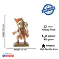 The "4.9 Inch Sacred Brass Hanuman Statue" is a beautifully crafted representation of Lord Hanuman, symbolizing strength, devotion, and protection. Standing at 4.9 inches tall, this intricately detailed statue is made from high-quality brass, capturing Hanuman’s powerful stance and serene expression.