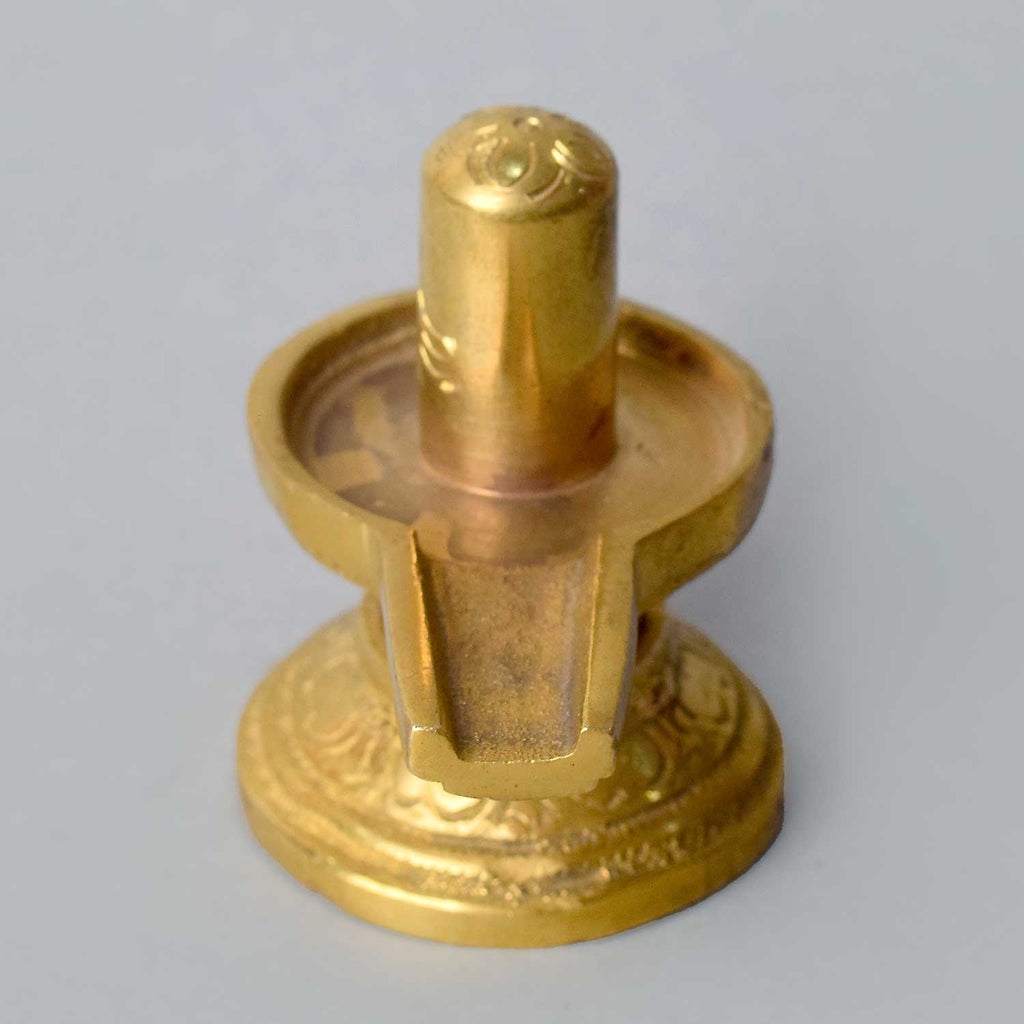 2.6 Inch Elegant Brass Shivlingam – Sacred Miniature Symbol of Lord Shiva for Puja, Home Temple, and Spiritual Spaces. No.1 Brass Idol Store www.satvikstore.in 