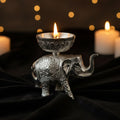 Elephant Oil Lamp Diya – Silver Plated Pooja Lamp India’s Largest Puja Accessories Brand- www.satvikstore.in