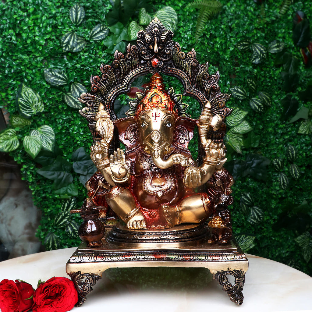 Lord Ganesh, Ganpati, known for Blessing Good Health and Wealth, The Idol Is made from Premium Quality material for long lasting use. Handmade product from the Artisanship of India's Craftsman with Using Modern Style.