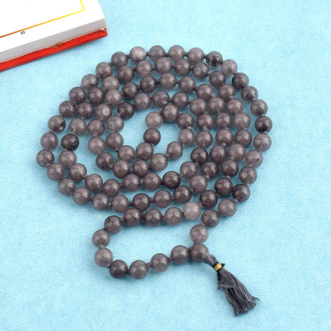 Hakik Jap Mala (Grey) – A Powerful Spiritual Mala for Stability, Protection, and Inner Peace. India’s Premium Hakik Jap Mala Store - www.satvikstore.in
