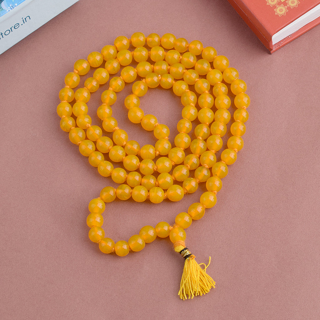 Hakik Jap Mala (Orange) – A Spiritual Meditation Mala for Creativity, Confidence, and Emotional Strength. India’s Premium Hakik Jap Mala Store - www.satvikstore.in
