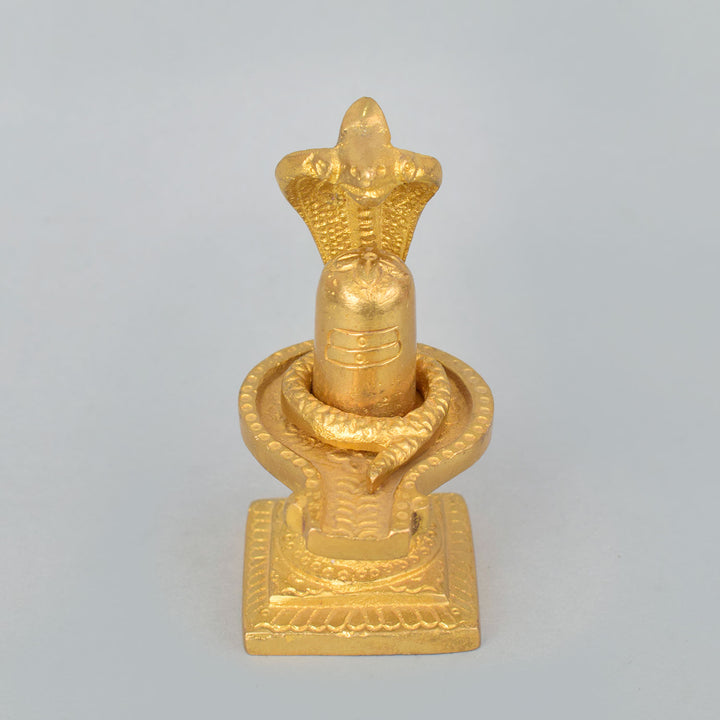 3.3 Inch Handcrafted Brass Shivlingam with Nag – Sacred Shiva Idol for Pooja, Meditation, and Home Temple Decor. No.1 Brass Idol Store www.satvikstore.in 
