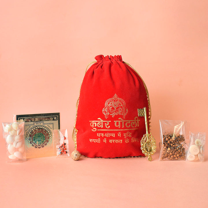Kuber Potli is a sacred and auspicious pouch designed to attract financial success, prosperity, and business growth, making it an ideal tool for spiritual wealth manifestation – India’s Largest Pooja Accessories Brand – www.satvikstore.in