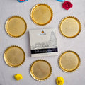 Laddu Gopal Bhog Thali Set pack of 6 featuring traditional small brass plates and bowls, ideal for pooja rituals and devotional offerings at home temple setups India’s Largest Pooja Accessories Brand – www.satvikstore.in