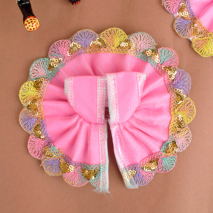 Light Pink Laddu Gopal Dress with Decorative Embroidered Border – India’s Largest Pooja Accessories Brand – www.satvikstore.in
