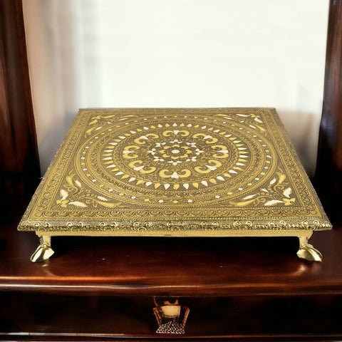 Vibrant Traditions: Meenakari-Embellished Worship Chowki