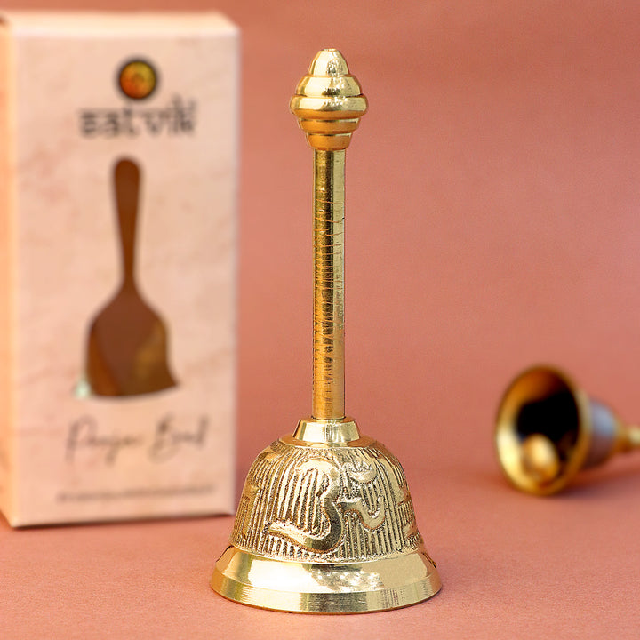 Om Swastik Pooja Bell, a beautifully crafted bell featuring the Om and Swastik symbols, used for calling attention during pooja and spiritual rituals. 
India’s Largest Pooja Accessories Brand – www.satvikstore.in 