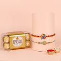 Rakhi with Ferrero Rocher chocolates gift set for Raksha Bandhan. India’s Largest Pooja Accessories Brand – www.satvikstore.in
