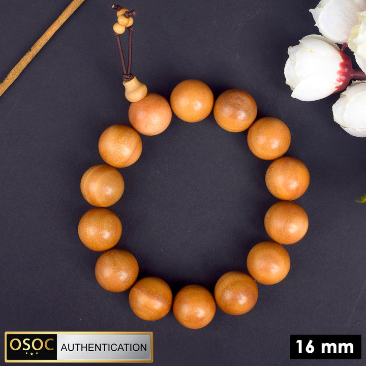 Scented 16mm White Chandan Sandalwood Bracelet for Meditation and Calm. India’s Largest Pooja Accessories Brand - www.satvikstore.in