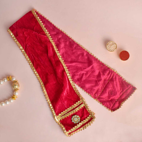 Traditional Pink Patka/Duppata/Angvastra – Available in 13, 21, and 32 inches, classic pink devotional cloth suitable for puja, temple rituals, and spiritual wear. India’s Largest Pooja Accessories Brand – www.satvikstore.in
