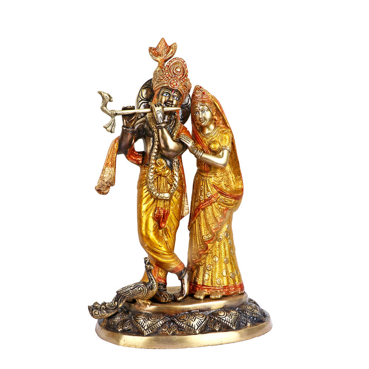 &nbsp;Lord Radha and Krishna Murti with Bansuri(Flute), Radha Krishna&nbsp;Statue made from Virgin Quality Brass for long-lasting use. Handmade product from the Artisanship of India's Craftsman Using Modern Style.