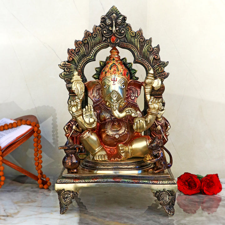 Lord Ganesh, Ganpati, known for Blessing Good Health and Wealth, The Idol Is made from Premium Quality material for long lasting use. Handmade product from the Artisanship of India's Craftsman with Using Modern Style.
