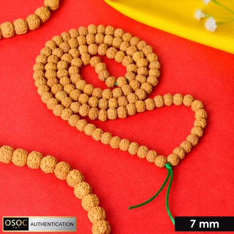 5 Mukhi Semi Pathariya 7 MM Rudraksha Mala