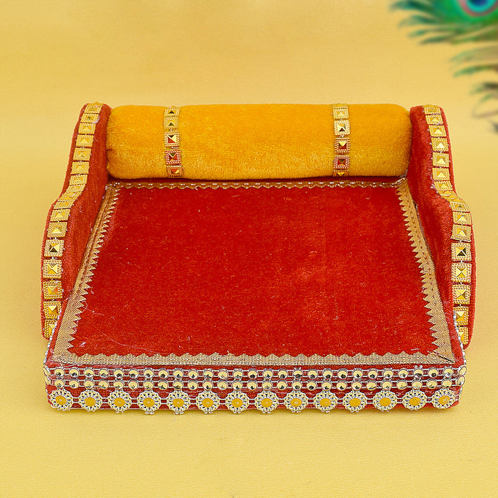 Velvet Treasures – Small Cherished Bed for Laddu Gopal – India’s Largest Pooja Accessories Brand – www.satvikstore.in