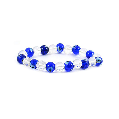 Authentic Clear Quartz Bracelet with Evil Eye for Clarity, Healing, and Spiritual Protection. India’s Largest Pooja Accessories Brand – www.satvikstore.in