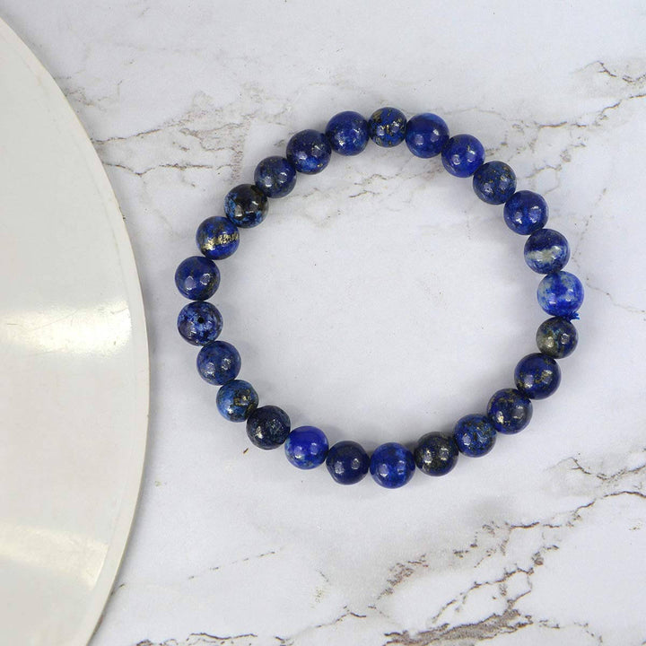 Authentic Lapis Crystal Bracelet for Reiki Healing – 8 MM Beads for Wisdom, Inner Truth, and Spiritual Awareness. India’s Largest Pooja Accessories Brand – www.satvikstore.in