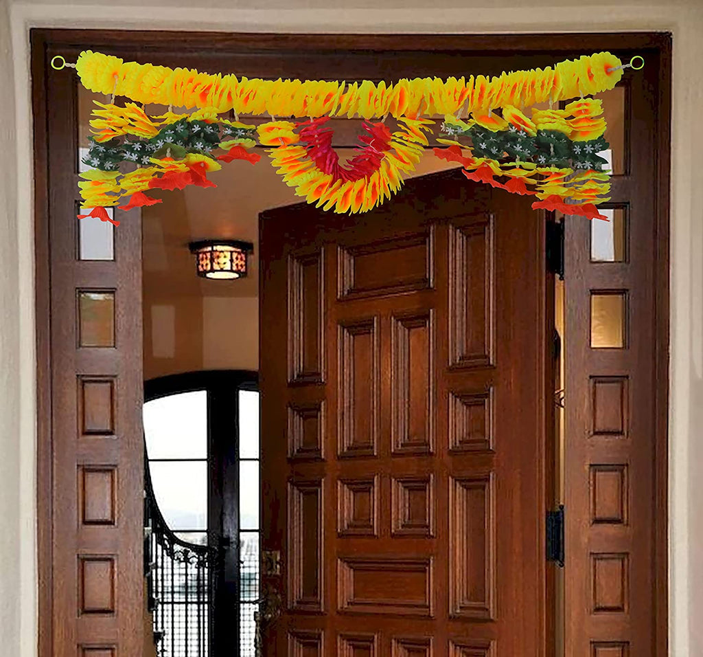 Elegant Artificial Flower Bandarwal for Door Decoration (Design-12), featuring a colorful blend of artificial flowers, ideal for enhancing your home entrance during festivals, weddings, and traditional celebrations. India’s Largest Pooja Accessories Brand – www.satvikstore.in