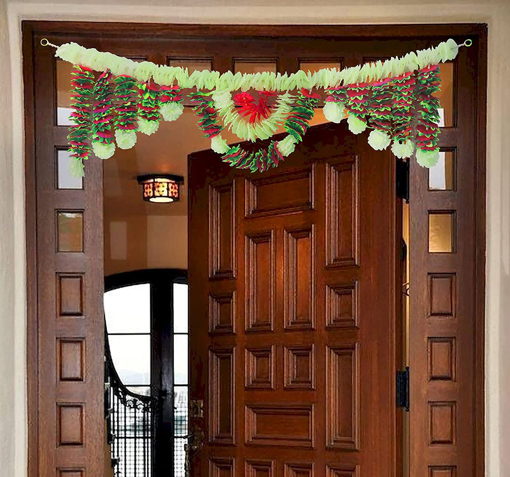 Vibrant Artificial Flower Bandarwal for Door Decoration Floral Toran (Design-7) with bright, colorful artificial flowers, ideal for festive celebrations and adding a traditional touch to entrances. India’s Largest Pooja Accessories Brand – www.satvikstore.in